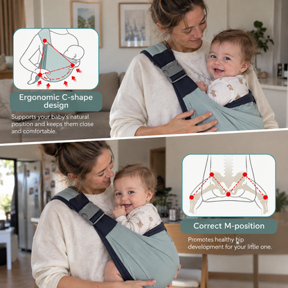 Hands-free baby carrier, adjustable for comfort